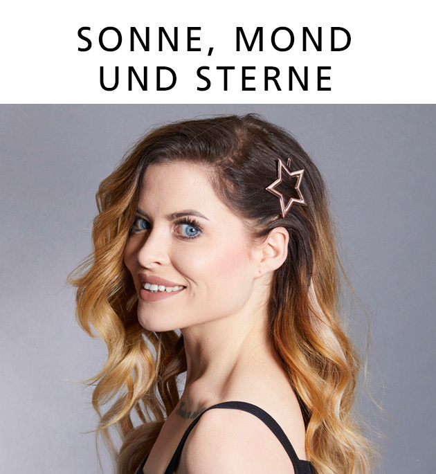 Sonne, Mond und Sterne  HAARSPANGEN, DIE WIRKLICH HALTEN (© Great Lengths)