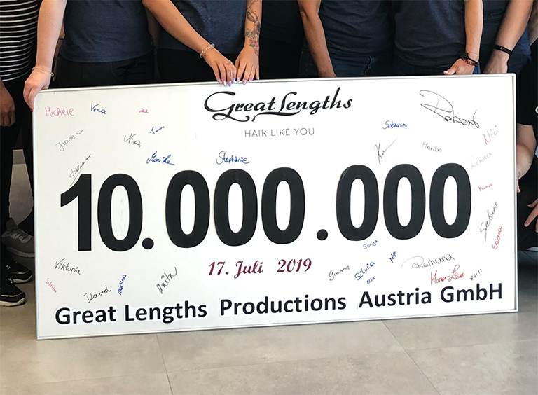 10.000.000 Haarsträhnen gefertigt  (© Great Lengths)