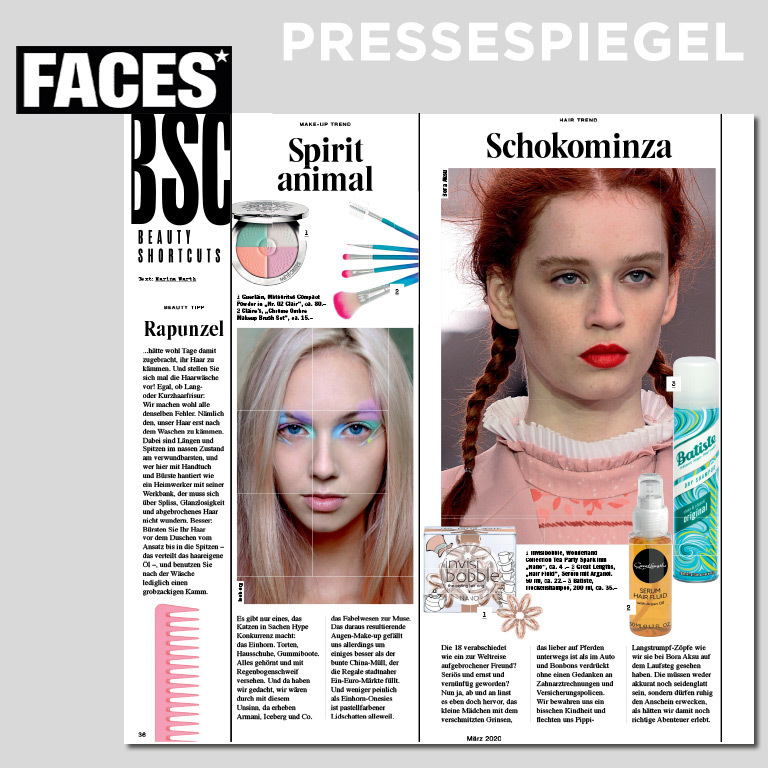 FACES, Shortcuts Beauty, 03/2020 (© Magazin FACES)