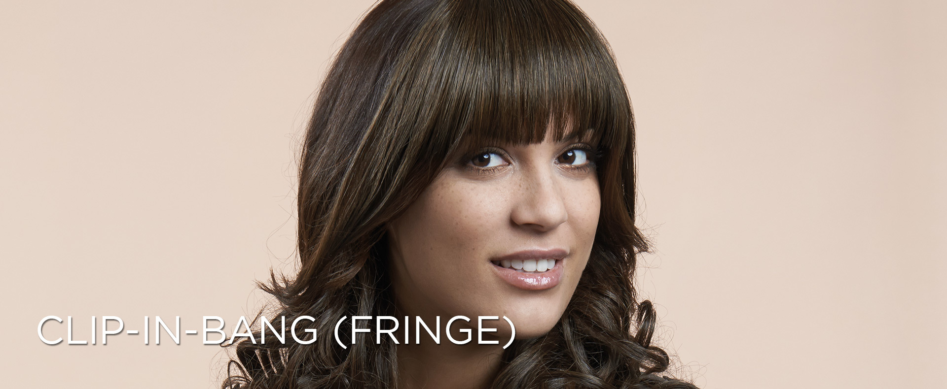 Clip-in-Bang (Fringe), Anabell mit Stirnfransen (© Great Lengths)