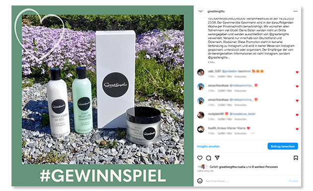 Gewinnspiel Social Media (© Great Lengths)