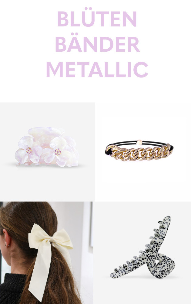 Blüten, Bänder und Metallic, Haar-Accessoires (© Great Lengths)