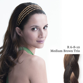 THE 4 BRAID BAND medium brown trio:  (© Great Lengths)