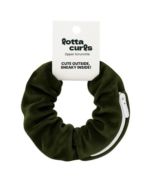 Zipper Scrunchie Olive:  (© Great Lengths)