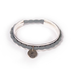 Hair Tie Cuff Silver mit Hair Tie grau:  (© Great Lengths)