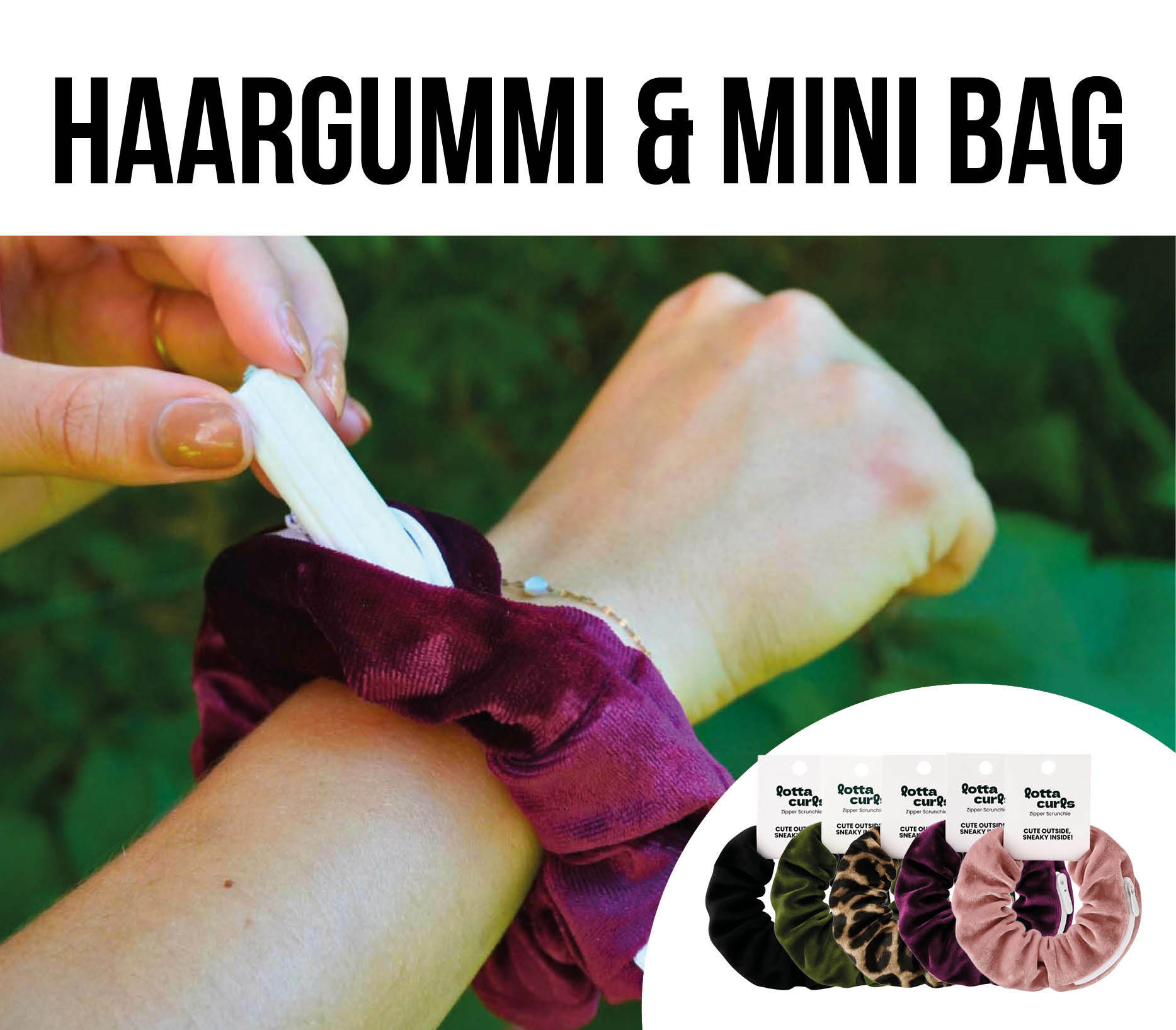 Haargummi und Mini Bag (© Great Lengths)