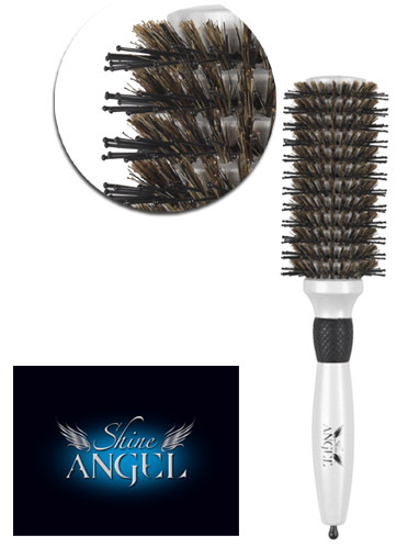 Shine Angel, Rundbürste mit Wildschweinborsten (© Great Lengths)