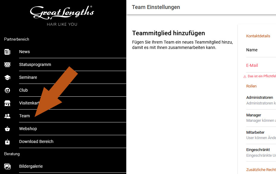 Mitarbeiter Rechte Vergabe (© Great Lengths)