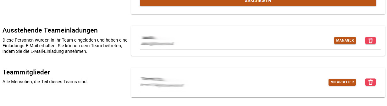 Teammitglieder - entfernen (© Great Lengths)