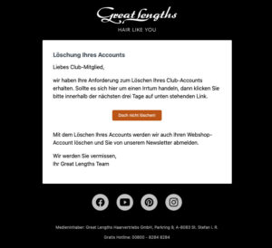 Account - Löschung (© Great Lengths)