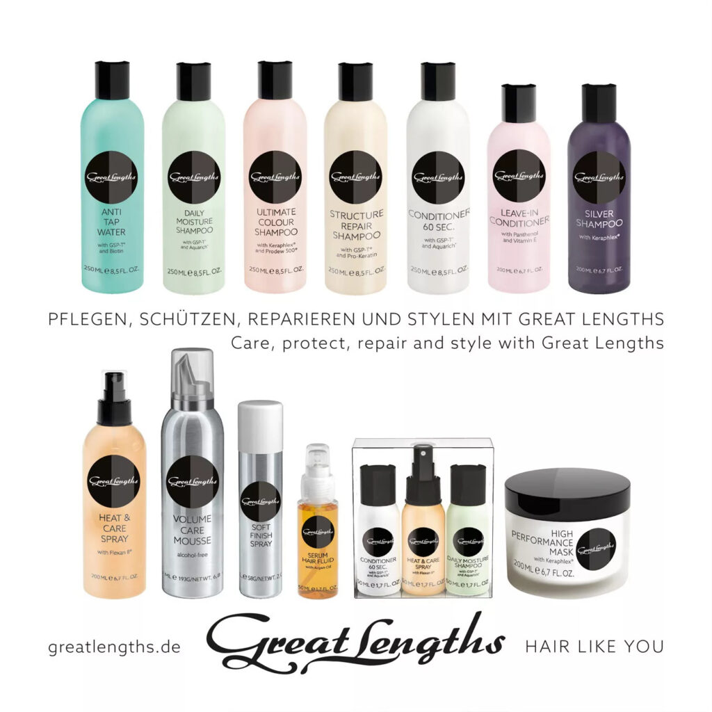 Die perfekte Haarpflege für Extensions und Haare (© Great Lengths)