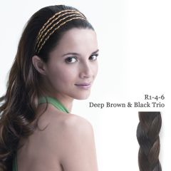 THE 4 BRAID BAND  deep brown/black trio